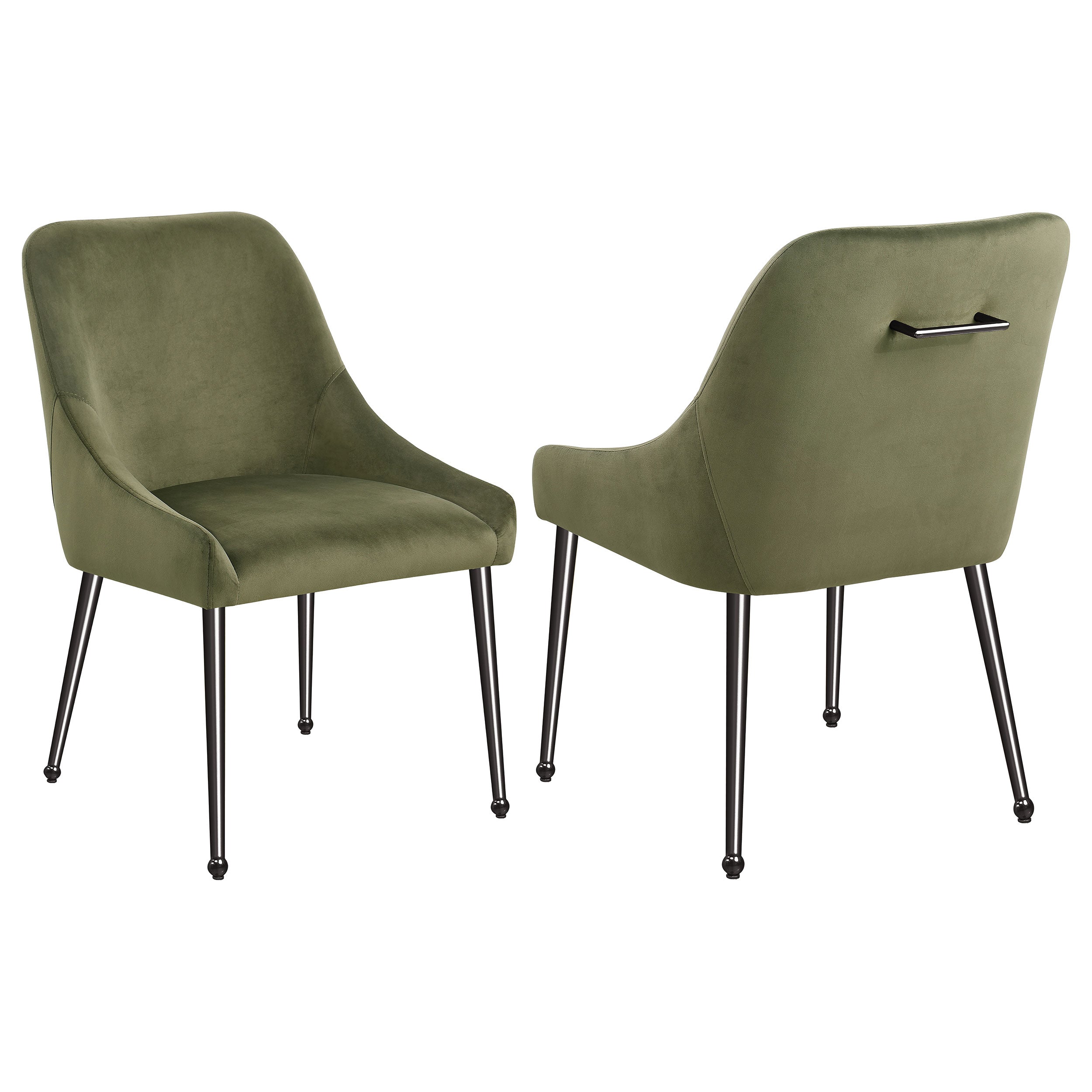 Best Furniture Outlet - Coaster - Mayette Upholstered Dining Side Chair Olive (Set of 2) - 107772