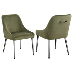 Best Furniture Outlet - Coaster - Mayette Upholstered Dining Side Chair Olive (Set of 2) - 107772