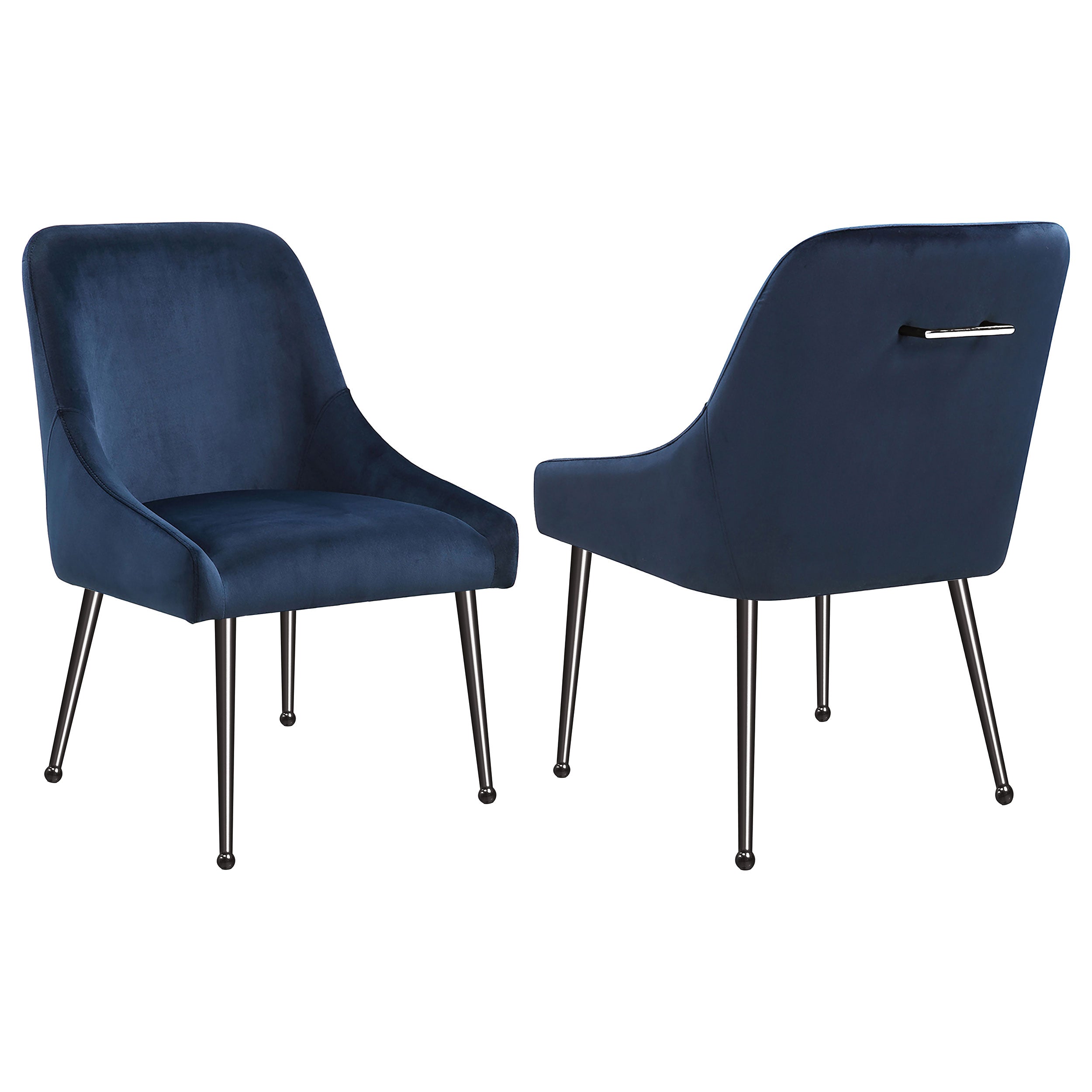 Best Furniture Outlet - Coaster - Mayette Upholstered Dining Side Chair Blue (Set of 2) - 107792