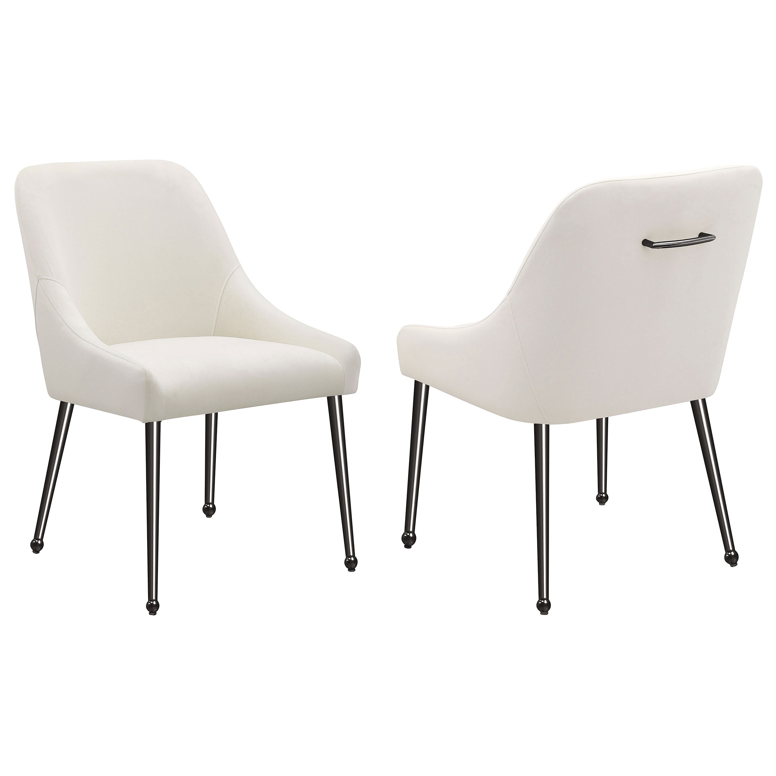 Best Furniture Outlet - Coaster - Mayette Upholstered Dining Side Chair Ivory (Set of 2) - 107802