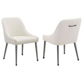 Best Furniture Outlet - Coaster - Mayette Upholstered Dining Side Chair Ivory (Set of 2) - 107802
