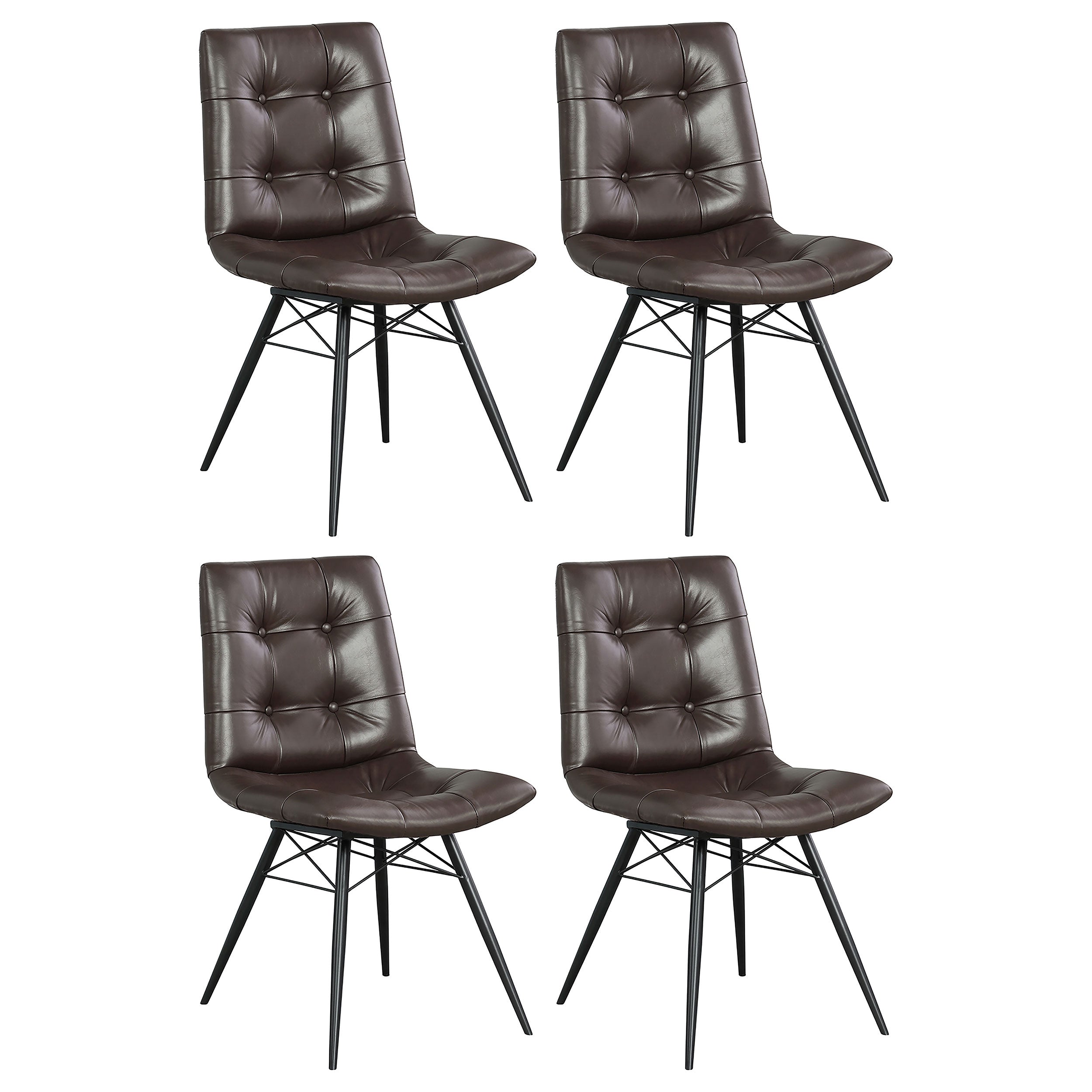 Best Furniture Outlet - Coaster - Aiken Upholstered Dining Side Chair Brown (Set of 4) - 107853