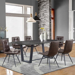 Aiken Upholstered Dining Side Chair Brown (Set of 4)