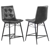 Best Furniture Outlet - Coaster - Aiken Upholstered Tufted Counter Chair Charcoal (Set of 2) - 107859
