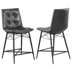 Best Furniture Outlet - Coaster - Aiken Upholstered Tufted Counter Chair Charcoal (Set of 2) - 107859