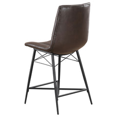 Aiken Upholstered Tufted Counter Chair Brown (Set of 2)