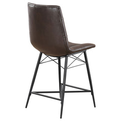 Aiken Upholstered Tufted Counter Chair Brown (Set of 2)