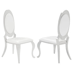 Best Furniture Outlet - Coaster - Antoine Upholstered Dining Chair Cream White (Set of 2) - 107872N