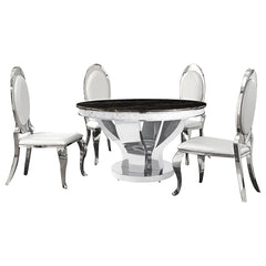 Anchorage 5-piece Round Stainless Steel Dining Set Chrome