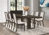 Best Furniture Outlet - Coaster - Kelly 7-piece Rectangular Dining Table Set Dark Grey - 107961-S7
