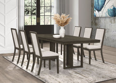 Best Furniture Outlet - Coaster - Kelly 7-piece Rectangular Dining Table Set Dark Grey - 107961-S7