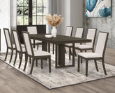 Best Furniture Outlet - Coaster - Kelly 9-piece Rectangular Dining Table Set Dark Grey - 107961-S9