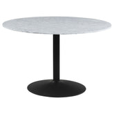 Best Furniture Outlet - Coaster - Bartole Round 48-inch Italian Marble Top Dining Table White - 108020