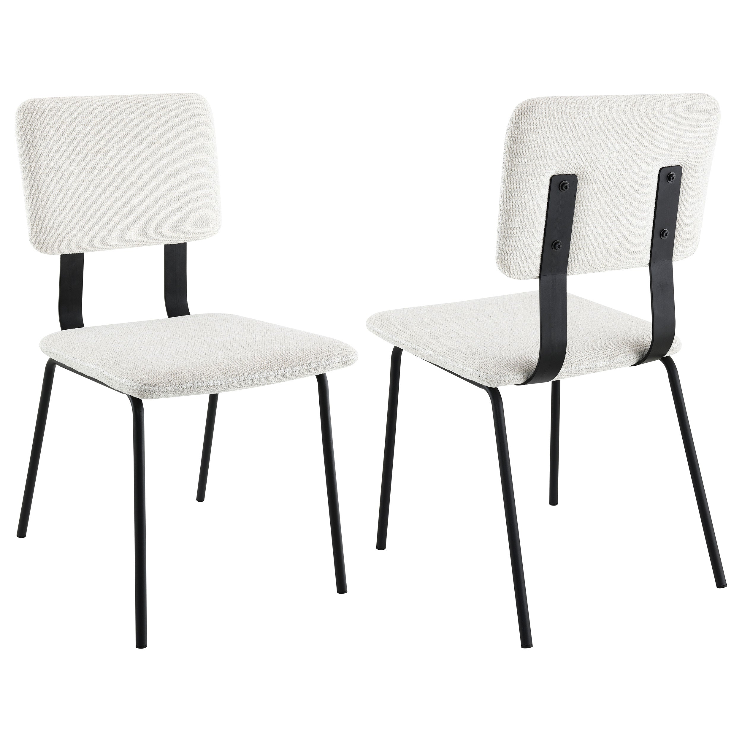 Best Furniture Outlet - Coaster - Calla Fabric Upholstered Dining Side Chair White (Set of 2) - 108022