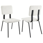 Best Furniture Outlet - Coaster - Calla Fabric Upholstered Dining Side Chair White (Set of 2) - 108022