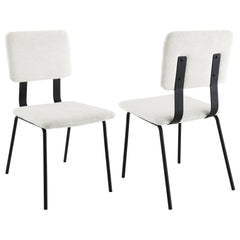 Best Furniture Outlet - Coaster - Calla Fabric Upholstered Dining Side Chair White (Set of 2) - 108022