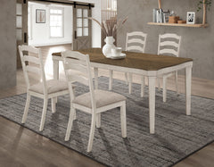 Best Furniture Outlet - Coaster - Ronnie 5-piece Rectangular Dining Table Set Rustic Cream - 108051-S5