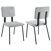 Best Furniture Outlet - Coaster - Calla Fabric Upholstered Dining Side Chair Grey (Set of 2) - 108062
