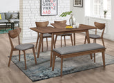 Best Furniture Outlet - Coaster - Alfredo 6-piece Butterfly Leaf Dining Set Natural Walnut - 108080-S6