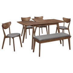 Alfredo 6-piece Butterfly Leaf Dining Set Natural Walnut