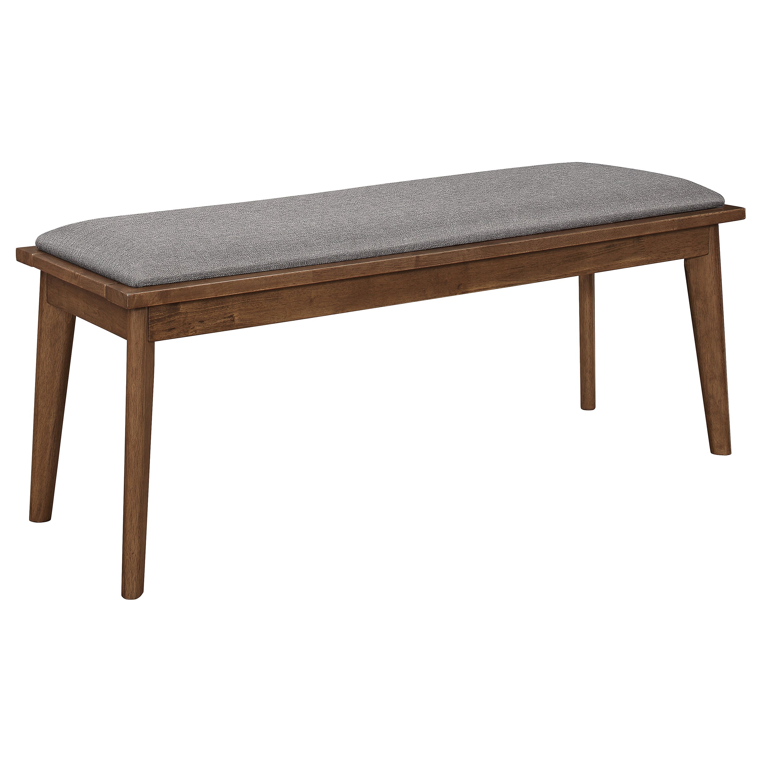 Best Furniture Outlet - Coaster - Alfredo Upholstered Dining Bench Grey and Natural Walnut - 108083