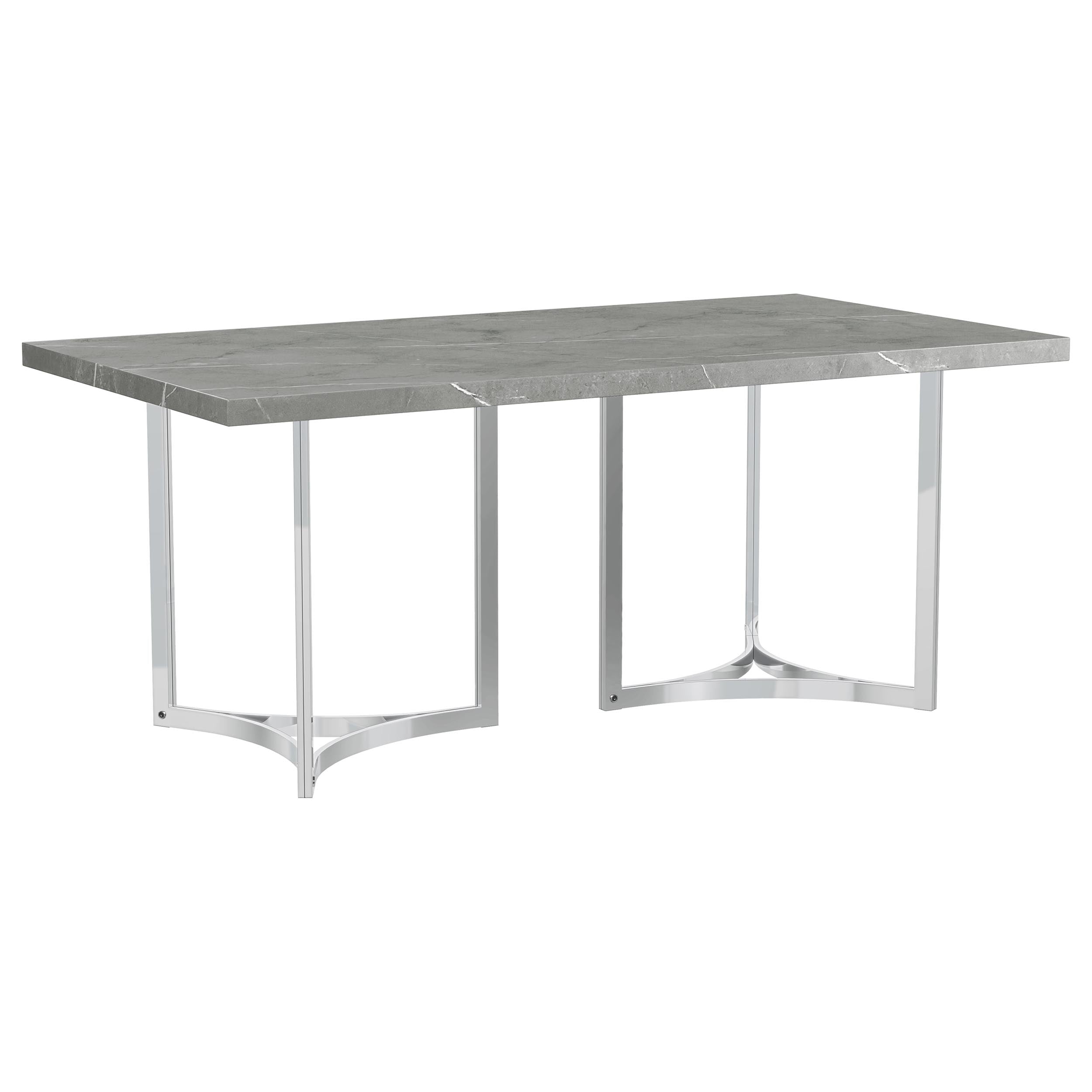 Best Furniture Outlet - Coaster - Sterling 72-inch Rectangular Dining Table Grey Faux Marble - 108121