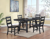 Best Furniture Outlet - Coaster - Newport 5-piece Rectangular Trestle Dining Table Set Black - 108141-S5
