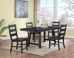 Best Furniture Outlet - Coaster - Newport 5-piece Rectangular Trestle Dining Table Set Black - 108141-S5