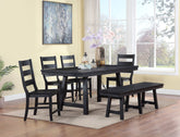 Best Furniture Outlet - Coaster - Newport 6-piece Rectangular Trestle Dining Table Set Black - 108141-S6
