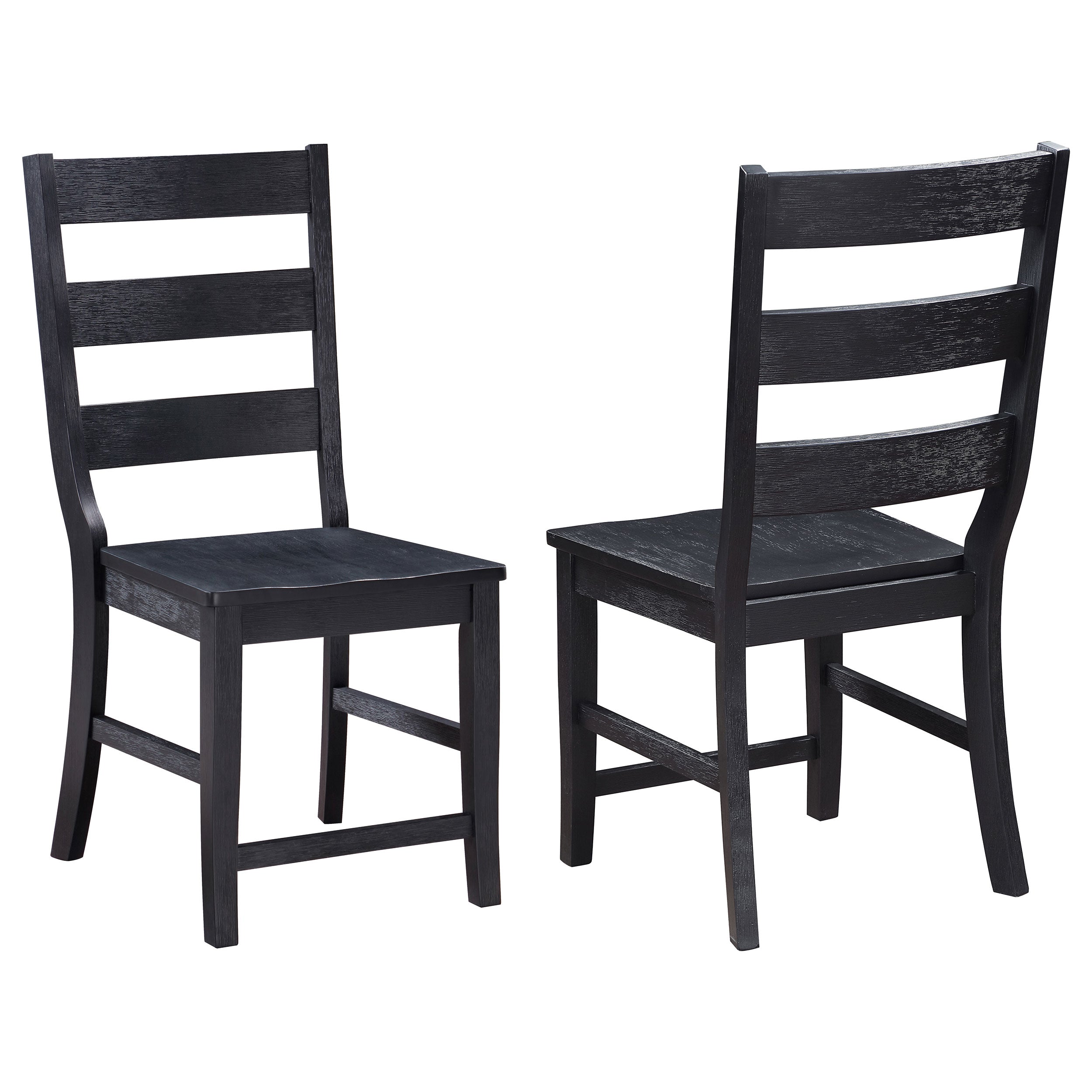 Best Furniture Outlet - Coaster - Newport Ladder Back Wood Dining Side Chair Black (Set of 2) - 108142