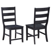 Best Furniture Outlet - Coaster - Newport Ladder Back Wood Dining Side Chair Black (Set of 2) - 108142