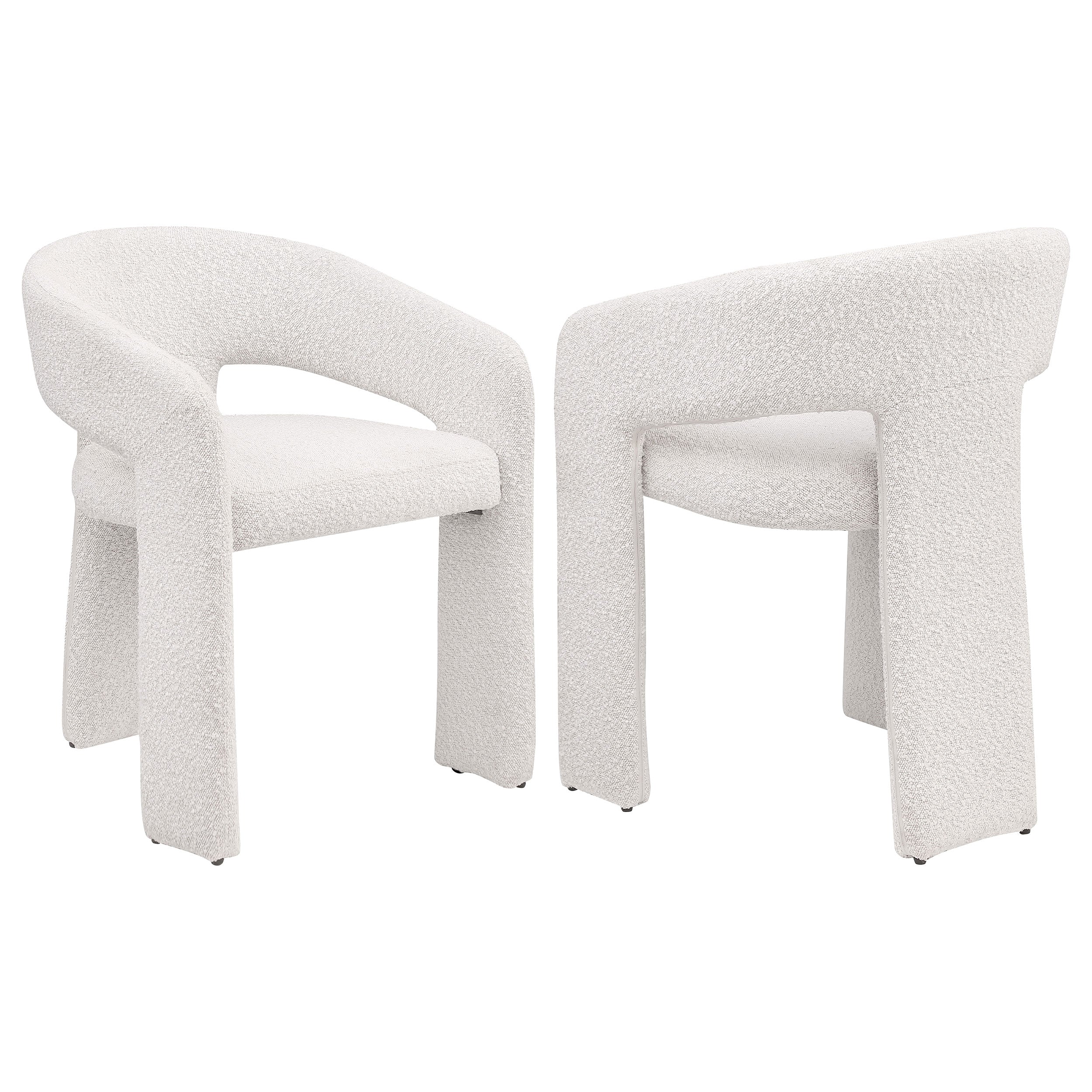 Best Furniture Outlet - Coaster - Eudora Boucle Upholstered Dining Side Chair Cream (Set of 2) - 108186