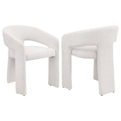 Best Furniture Outlet - Coaster - Eudora Boucle Upholstered Dining Side Chair Cream (Set of 2) - 108186