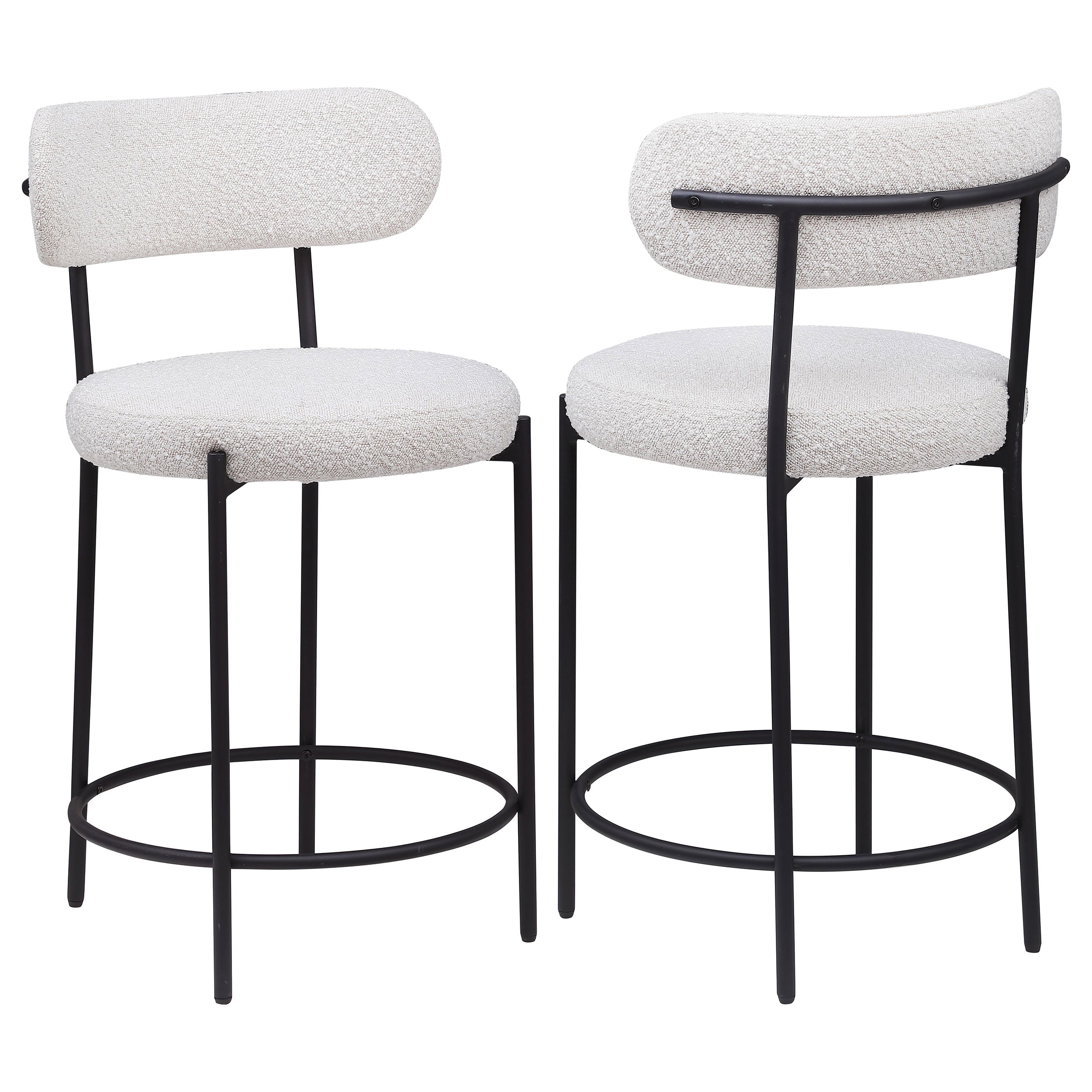 Best Furniture Outlet - Coaster - Viola Boucle Upholstered Counter Chair Cream (Set of 2) - 108188