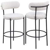 Best Furniture Outlet - Coaster - Viola Boucle Upholstered Bar Chair Cream (Set of 2) - 108189