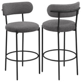 Best Furniture Outlet - Coaster - Viola Boucle Upholstered Bar Chair Grey (Set of 2) - 108199