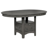 Best Furniture Outlet - Coaster - Lavon Oval 60-inch Wood Extension Leaf Dining Table Medium Grey - 108211