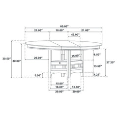 Lavon Oval 60-inch Wood Extension Leaf Dining Table Medium Grey