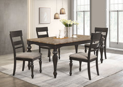 Best Furniture Outlet - Coaster - Bridget 5-piece Rectangular Dining Set Charcoal Sand Through - 108221-S5