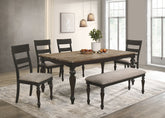 Best Furniture Outlet - Coaster - Bridget 6-piece Rectangular Dining Set Charcoal Sand Through - 108221-S6