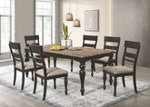 Best Furniture Outlet - Coaster - Bridget 7-piece Rectangular Dining Set Charcoal Sand Through - 108221-S7
