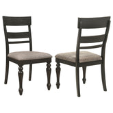 Best Furniture Outlet - Coaster - Bridget Wood Dining Side Chair Charcoal (Set of 2) - 108222