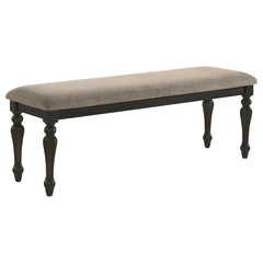 Best Furniture Outlet - Coaster - Bridget Fabric Upholstered Dining Bench Stone and Charcoal - 108223