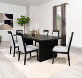 Best Furniture Outlet - Coaster - Brookmead 7-piece Extension Leaf Dining Table Set Black - 108231-S7