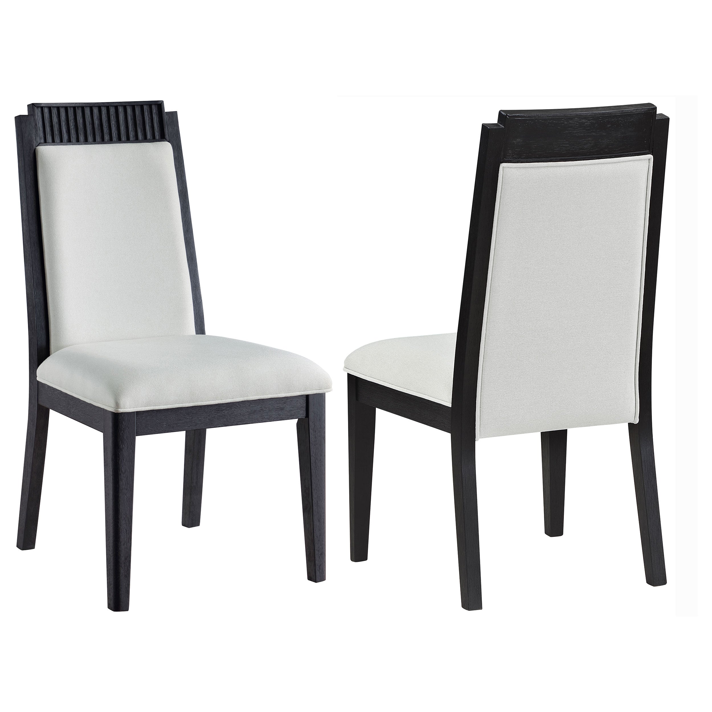 Best Furniture Outlet - Coaster - Brookmead Wood Dining Side Chair Ivory and Black (Set of 2) - 108232