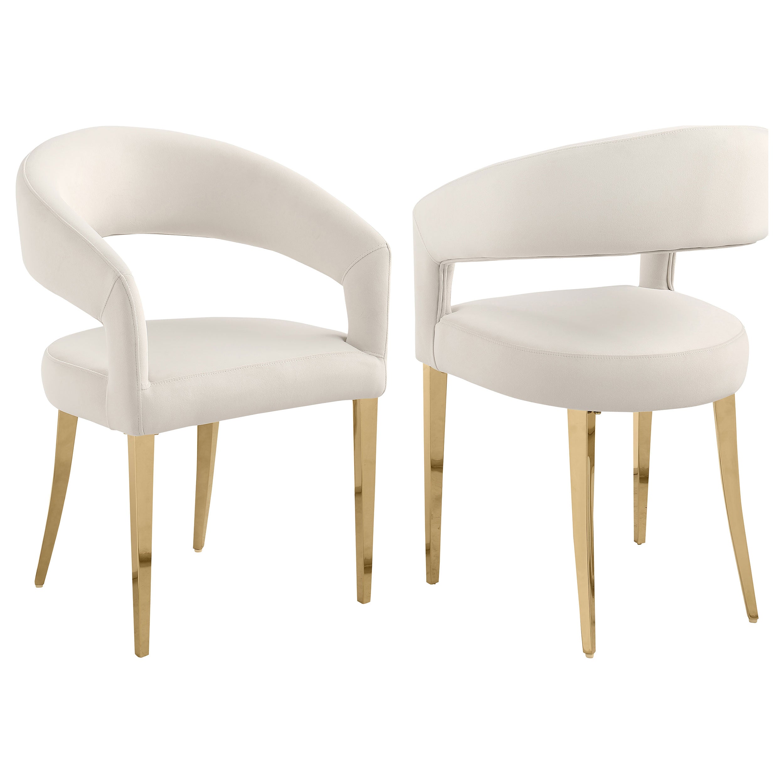 Best Furniture Outlet - Coaster - Galiano Velvet Upholstered Dining Arm Cream Beige (Set of 2) - 108282