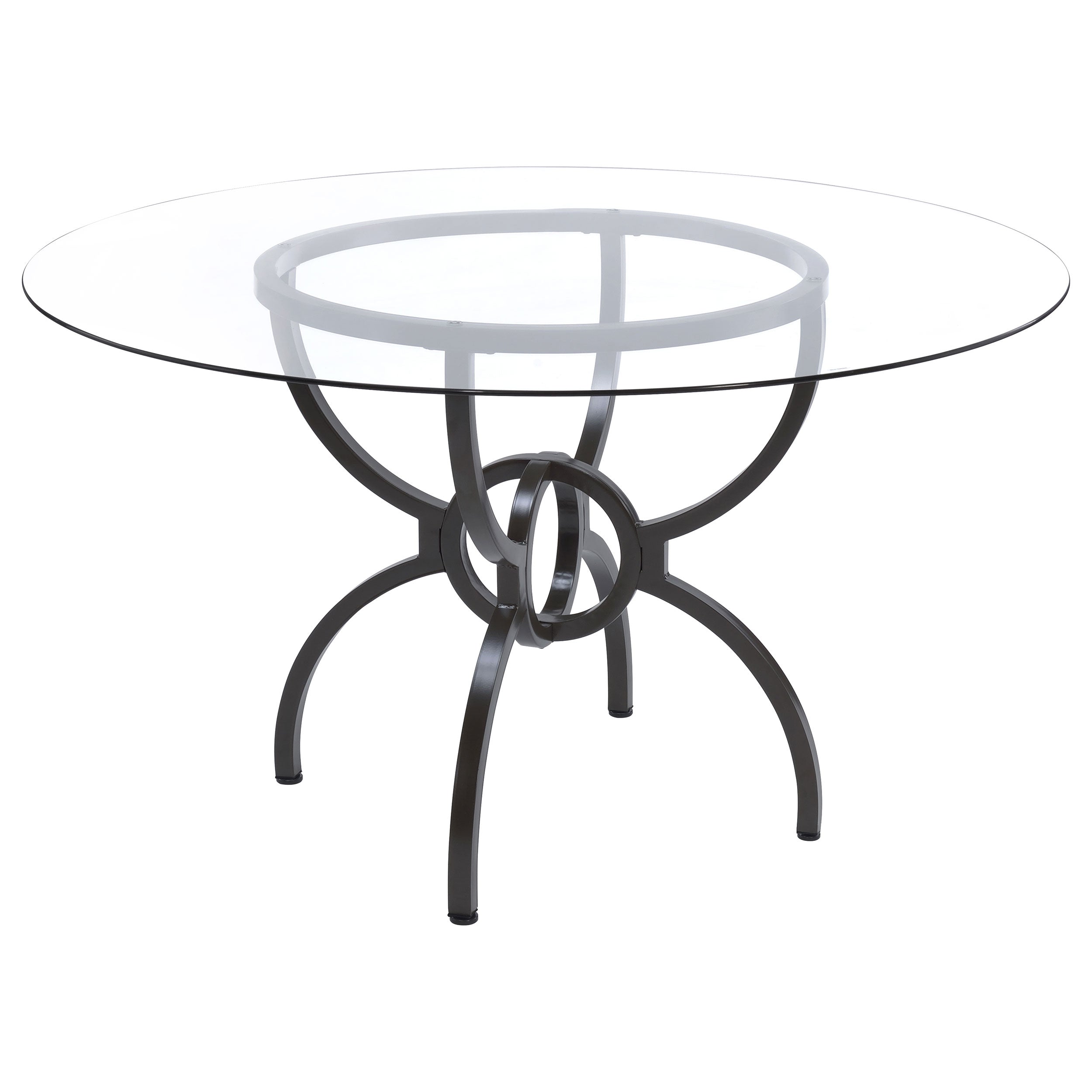 Best Furniture Outlet - Coaster - Aviano Round 48-inch Glass Top Metal Dining Table Gunmetal - 108291BG