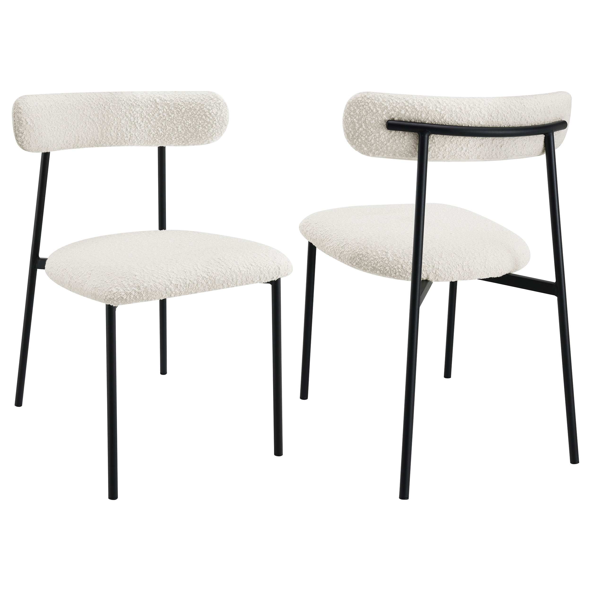 Best Furniture Outlet - Coaster - Anzio Boucle Upholstered Dining Side Chair White (Set of 2) - 108292