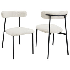 Best Furniture Outlet - Coaster - Anzio Boucle Upholstered Dining Side Chair White (Set of 2) - 108292