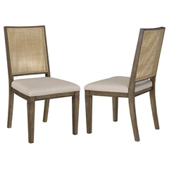 Best Furniture Outlet - Coaster - Matisse Woven Rattan Back Dining Side Chair Brown (Set of 2) - 108312